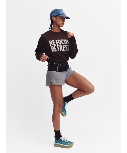 MENASOO（ミナス）の「Refocus Mesh Round Neck T Shirt_Brown（Tシャツ/カットソー・レディース・ブラウン・FREE/2）」の3枚目の写真
