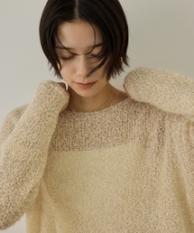【WEB限定】モヘア混テープヤーンボートネックプルオーバー