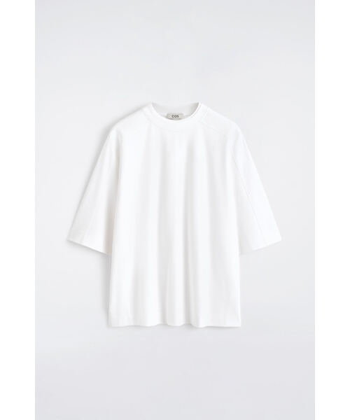COS(コス)の「オーバーサイズ インターロック コットンTシャツ(Tシャツ/カットソー・メンズ・ホワイト系・L/XL/XS/S/M)」の6枚目の写真