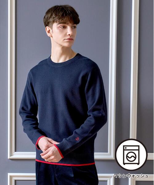 DRESSTERIOR(ドレステリア)の「【6色展開/洗濯機可】コットンカシミヤ スムースニット(ニット/セーター・メンズ・ネイビー/ボルドー/グレー/ブルー系その他/ホワイト/ブラック・90/91/92/94)」の4枚目の写真