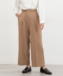 ベルト付ワイドストレート