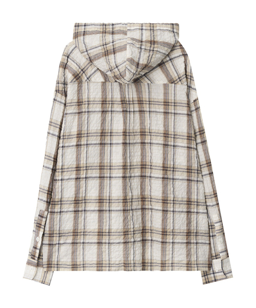 NIGHTWORKDEPT(ナイトワークデプト)の「Vintage Hooded Check Shirt_Beige(シャツ/ブラウス・レディース・その他・ONE)」の2枚目の写真