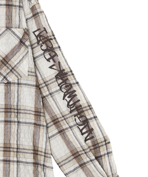 NIGHTWORKDEPT(ナイトワークデプト)の「Vintage Hooded Check Shirt_Beige(シャツ/ブラウス・レディース・その他・ONE)」の3枚目の写真