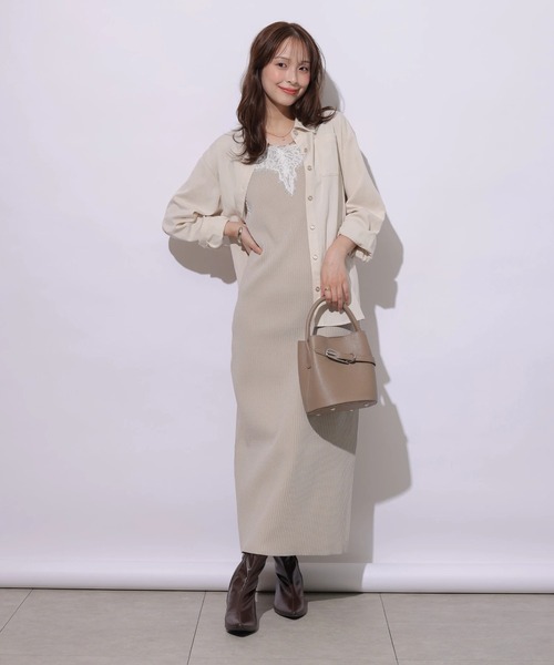 Apuweiser-riche（アプワイザーリッシェ）の「レーストリムワンピース×シャツｓｅｔ（ワンピース・レディース・グレイッシュベージュ・2/1）」の2枚目の写真