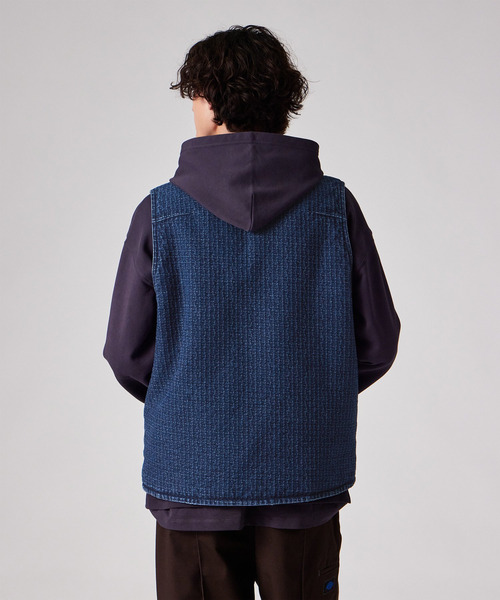 Dickies（ディッキーズ）の「Dickies(R) × PS Paul Smith 刺し子デニム ワークベスト / 262251 DC003（その他アウター・メンズ・ダークインディゴブルー・LARGE/MEDIUM）」の8枚目の写真