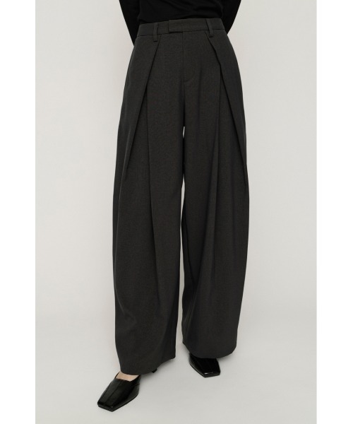 SLY(スライ)の「TUCK WIDE MANNISH SLACKS タックワイドマニッシュスラックス 秋服(スラックス・レディース・杢グレー/ブラック・2/1)」の1枚目の写真