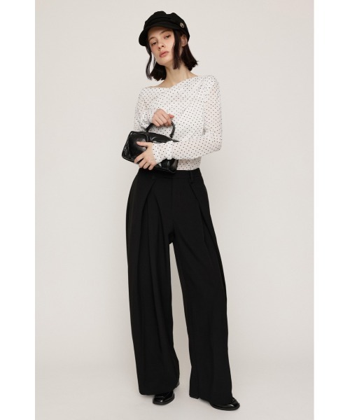 SLY(スライ)の「TUCK WIDE MANNISH SLACKS タックワイドマニッシュスラックス 秋服(スラックス・レディース・杢グレー/ブラック・2/1)」の3枚目の写真