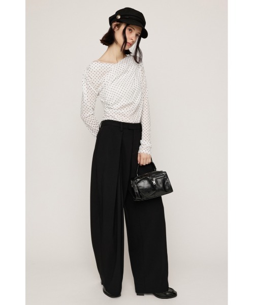 SLY(スライ)の「TUCK WIDE MANNISH SLACKS タックワイドマニッシュスラックス 秋服(スラックス・レディース・杢グレー/ブラック・2/1)」の4枚目の写真