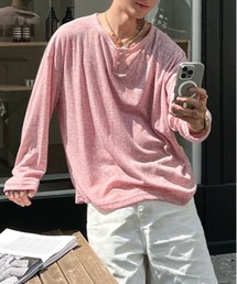 DSルーズヘンリーネック長袖Tシャツ