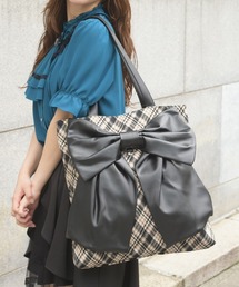 axes femme（アクシーズファム）の「チェック柄ビッグリボントート（トートバッグ）」