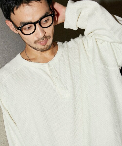 RED KAP（レッドキャップ）の「RED KAP/レッドキャップ 別注 ヘンリーネック ロングスリーブ サーマル Tシャツ（Tシャツ/カットソー・メンズ・オリーブ/ブラック/ホワイト/チャコールグレー・SMALL/MEDIUM/LARGE）」の2枚目の写真