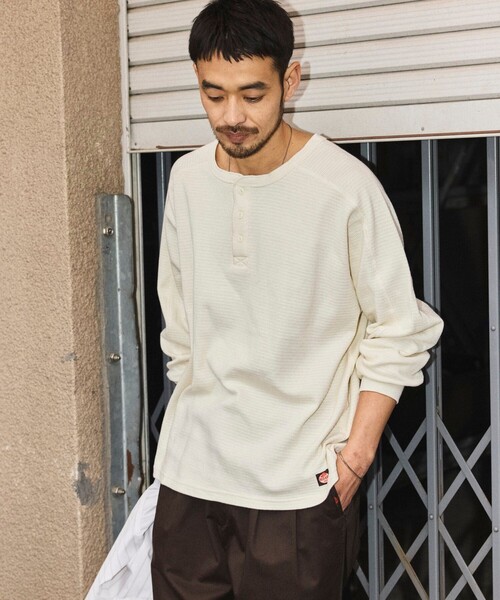 RED KAP（レッドキャップ）の「RED KAP/レッドキャップ 別注 ヘンリーネック ロングスリーブ サーマル Tシャツ（Tシャツ/カットソー・メンズ・オリーブ/ブラック/ホワイト/チャコールグレー・SMALL/MEDIUM/LARGE）」の12枚目の写真