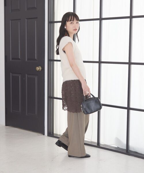 AMERICAN HOLIC(アメリカンホリック)の「【接触冷感】シャギーニットベスト(ニット/セーター・レディース・アイボリー/カーキ系1/ダークネイビー/グレイッシュベージュ・FREE)」の12枚目の写真