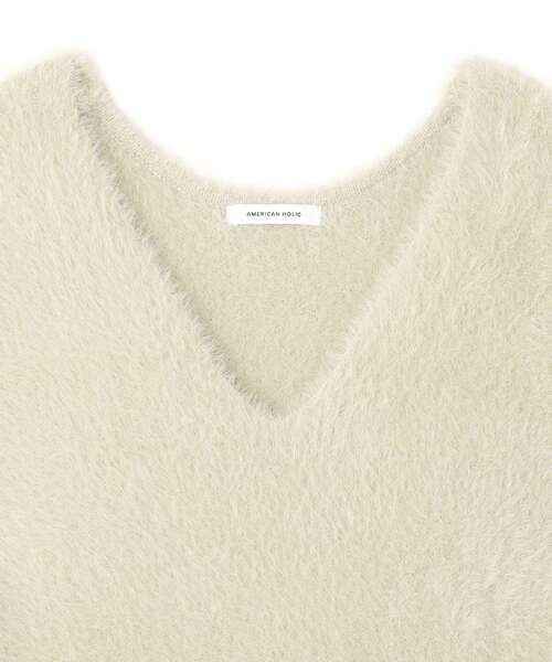 AMERICAN HOLIC(アメリカンホリック)の「【接触冷感】シャギーニットベスト(ニット/セーター・レディース・アイボリー/カーキ系1/ダークネイビー/グレイッシュベージュ・FREE)」の6枚目の写真