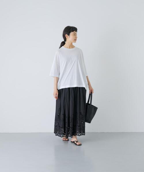 かぐれ(カグレ)の「スカラップ刺繍タックスカート(スカート・レディース・ブラック/オフホワイト・FREE)」の22枚目の写真