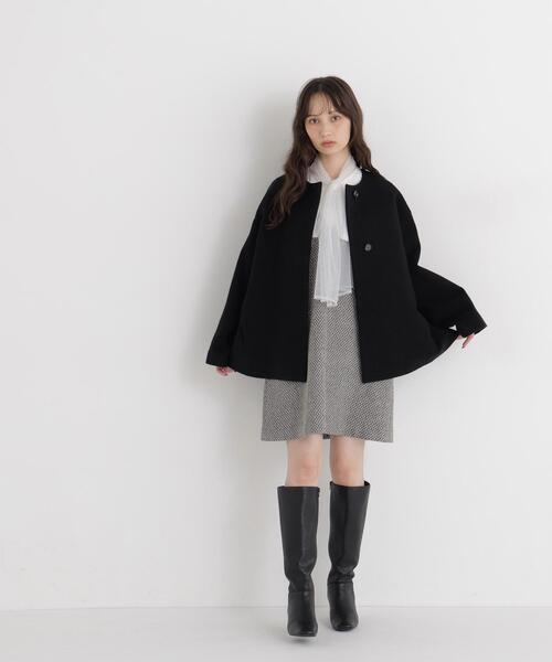 NATURAL BEAUTY BASIC(ナチュラルビューティーベーシック)の「<EC限定カラー:イエロー>カシミヤブレンドハーフコート(その他アウター・レディース・ブラック/イエロー/ブルー/ベージュ/ブラウン・MEDIUM/SMALL/LARGE)」の6枚目の写真