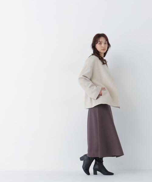 NATURAL BEAUTY BASIC(ナチュラルビューティーベーシック)の「<EC限定カラー:イエロー>カシミヤブレンドハーフコート(その他アウター・レディース・ブラック/イエロー/ブルー/ベージュ/ブラウン・MEDIUM/SMALL/LARGE)」の18枚目の写真