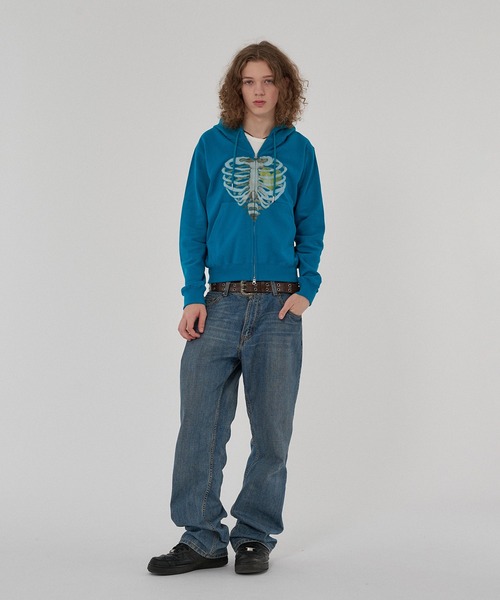 WISH FOR EVER(ウィッシュフォーエバー)の「SPECIAL BORN HEART ZIP HOODIE/スペシャルボーンハートジップフーディ(パーカー・メンズ・ブラック×レッド/グレー/エメラルド/パープル/ブラウン/ネイビー系/ブラック×ブルー/ネイビー系1・SMALL/MEDIUM/LARGE)」の21枚目の写真