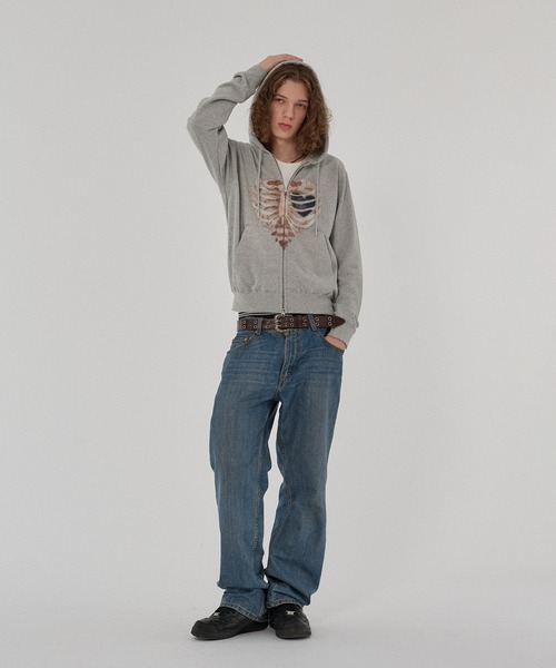WISH FOR EVER(ウィッシュフォーエバー)の「SPECIAL BORN HEART ZIP HOODIE/スペシャルボーンハートジップフーディ(パーカー・メンズ・ブラック×レッド/グレー/エメラルド/パープル/ブラウン/ネイビー系/ブラック×ブルー/ネイビー系1・SMALL/MEDIUM/LARGE)」の19枚目の写真