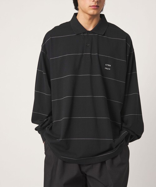 CITEN（シテン）の「＜CITEN＞ピンボーダーポロシャツ（ポロシャツ・メンズ・ブラック/ホワイト/ネイビー・L/M）」の3枚目の写真