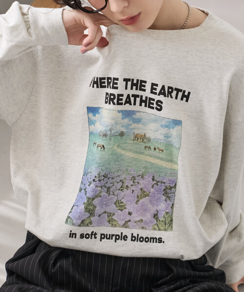 FREAK'S STORE(フリークスストア)の「ヴィンテージライクロンT/プリントロンT(Tシャツ/カットソー・レディース・ライトグレー/チャコール/オフホワイト・フリ-)」の8枚目の写真
