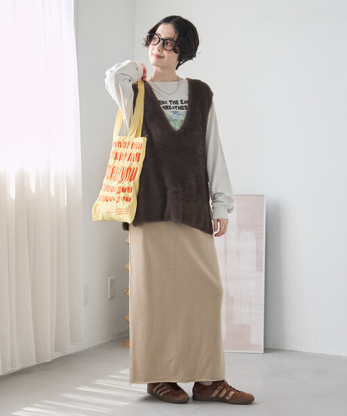 FREAK'S STORE(フリークスストア)の「ヴィンテージライクロンT/プリントロンT(Tシャツ/カットソー・レディース・ライトグレー/チャコール/オフホワイト・フリ-)」の9枚目の写真