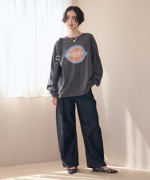 FREAK'S STORE(フリークスストア)の「ヴィンテージライクロンT/プリントロンT(Tシャツ/カットソー・レディース・ライトグレー/チャコール/オフホワイト・フリ-)」の12枚目の写真