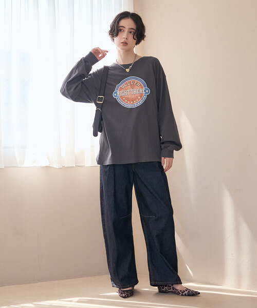 FREAK'S STORE(フリークスストア)の「ヴィンテージライクロンT/プリントロンT(Tシャツ/カットソー・レディース・ライトグレー/チャコール/オフホワイト・フリ-)」の15枚目の写真