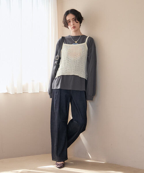 FREAK'S STORE(フリークスストア)の「ヴィンテージライクロンT/プリントロンT(Tシャツ/カットソー・レディース・ライトグレー/チャコール/オフホワイト・フリ-)」の18枚目の写真