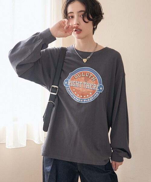 FREAK'S STORE(フリークスストア)の「ヴィンテージライクロンT/プリントロンT(Tシャツ/カットソー・レディース・ライトグレー/チャコール/オフホワイト・フリ-)」の21枚目の写真