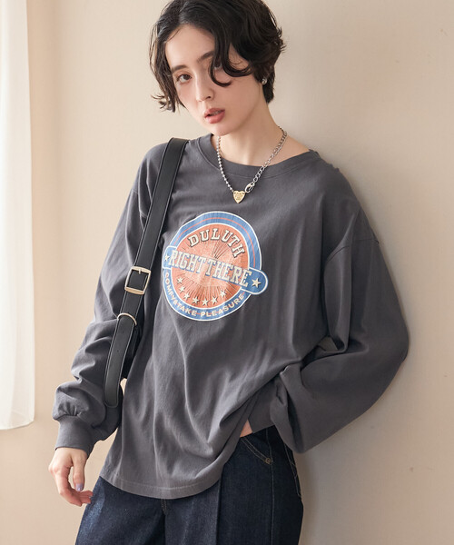 FREAK'S STORE(フリークスストア)の「ヴィンテージライクロンT/プリントロンT(Tシャツ/カットソー・レディース・ライトグレー/チャコール/オフホワイト・フリ-)」の22枚目の写真
