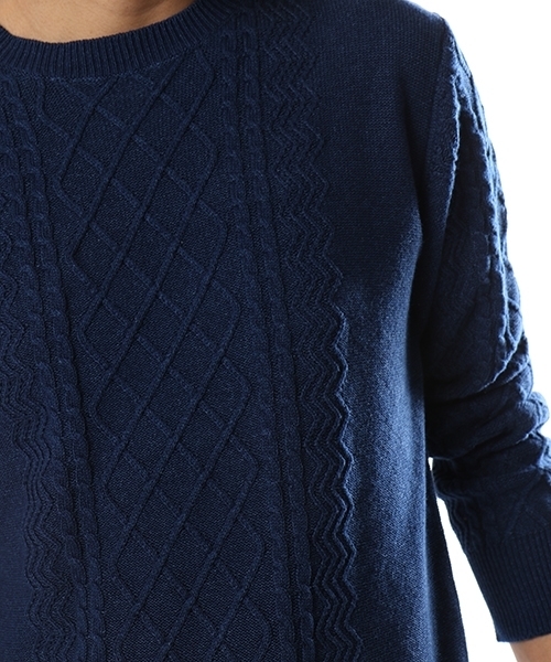 FREAK'S STORE（フリークスストア）の「インディゴケーブルニットプルオーバー（ニット/セーター・メンズ・ネイビー/ブルー・MEDIUM/LARGE）」の10枚目の写真