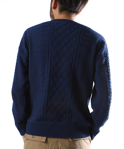 FREAK'S STORE（フリークスストア）の「インディゴケーブルニットプルオーバー（ニット/セーター・メンズ・ネイビー/ブルー・MEDIUM/LARGE）」の15枚目の写真