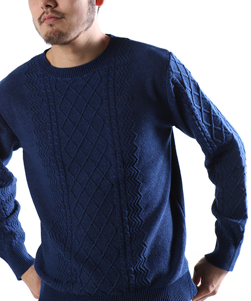 FREAK'S STORE（フリークスストア）の「インディゴケーブルニットプルオーバー（ニット/セーター・メンズ・ネイビー/ブルー・MEDIUM/LARGE）」の16枚目の写真