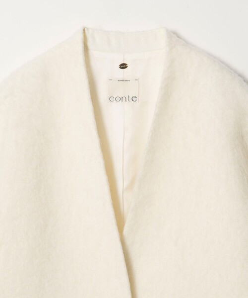 conte（コンテ）の「＜conte＞シャギー ノーカラーコート（ノーカラーコート・レディース・ベージュ/ホワイト・FREE）」の13枚目の写真