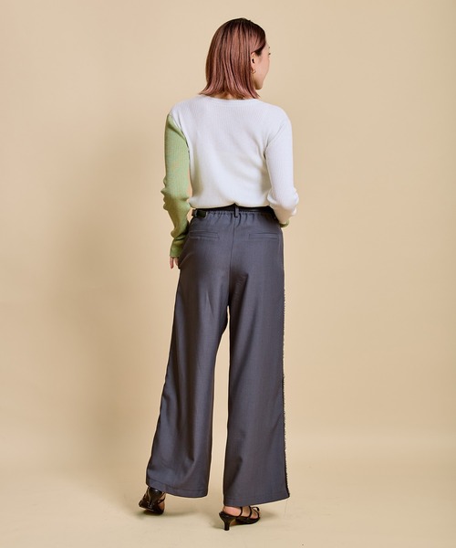 LHELBIE(レルビエ)の「バイカラー2WAYヘイリーネックニット(ニット/セーター・レディース・ブラック/ブラウン/オフホワイト・M)」の11枚目の写真