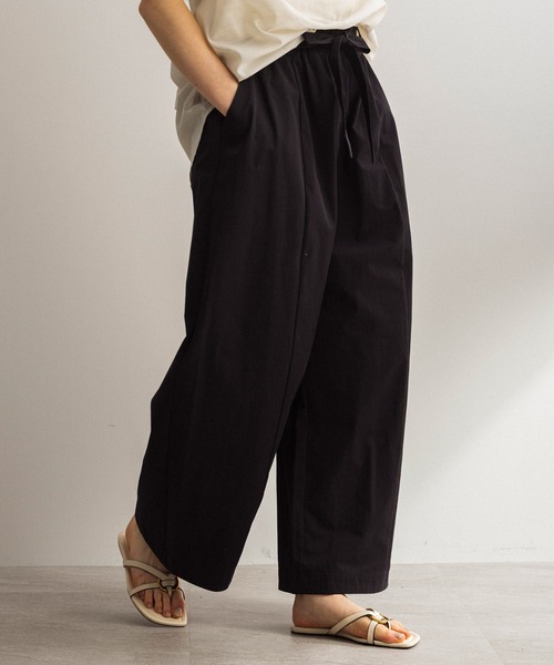 SERENO(セレーノ)の「コットン ワイドパンツ(その他パンツ・レディース・ブラック/ライトグレー/ライトベージュ・ONE SIZE)」の2枚目の写真