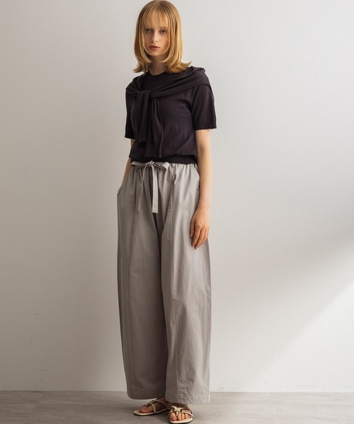 SERENO(セレーノ)の「コットン ワイドパンツ(その他パンツ・レディース・ブラック/ライトグレー/ライトベージュ・ONE SIZE)」の7枚目の写真