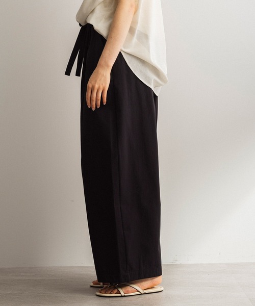 SERENO(セレーノ)の「コットン ワイドパンツ(その他パンツ・レディース・ブラック/ライトグレー/ライトベージュ・ONE SIZE)」の9枚目の写真