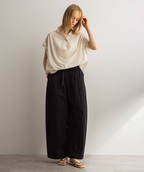 SERENO(セレーノ)の「コットン ワイドパンツ(その他パンツ・レディース・ブラック/ライトグレー/ライトベージュ・ONE SIZE)」の13枚目の写真