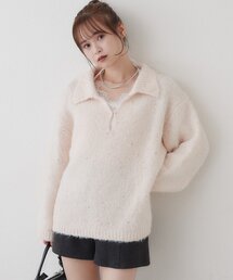襟付きラメニット