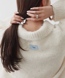 mystic | 【WEB限定GRN/BEI/6色展開】襟付きラメニット(ニット/セーター)