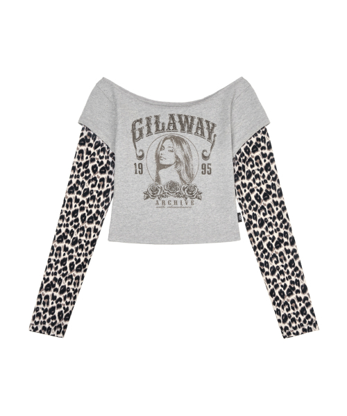 GILAARCHIVE（ギラアーカイブ）の「RUNAWAY GIRL レオパード ロングスリーブ グレー（Tシャツ/カットソー・レディース・その他・FREE）」の5枚目の写真