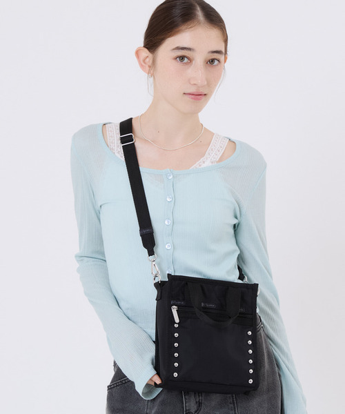 LeSportsac(レスポートサック)の「STUDS MINI N/S TOTE ブラックスタッズ(ショルダーバッグ・レディース・ブラック・FREE)」の1枚目の写真