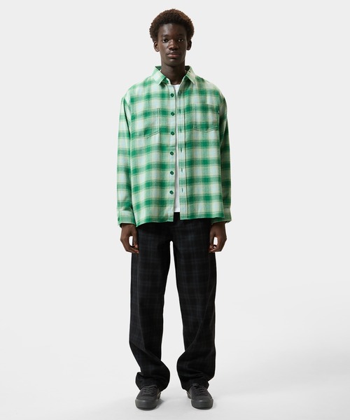 HUF(ハフ)の「GEARY FLANNEL LS SHIRT(シャツ/ブラウス・メンズ・ブラック/グリーン・S/L/M/XL)」の18枚目の写真
