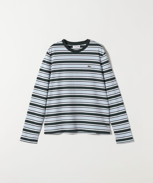 LACOSTE(ラコステ)の「LACOSTE:〈洗濯機可能〉マルチ ボーダーロングスリーブ TEE(Tシャツ/カットソー・レディース・ライトブルー・ONE SIZE)」の1枚目の写真