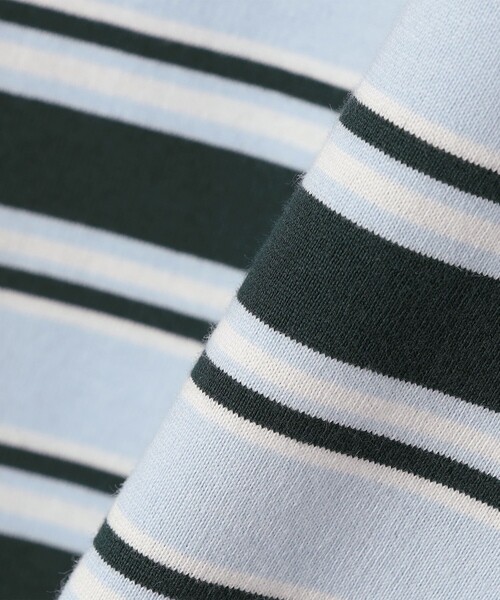 LACOSTE(ラコステ)の「LACOSTE:〈洗濯機可能〉マルチ ボーダーロングスリーブ TEE(Tシャツ/カットソー・レディース・ライトブルー・ONE SIZE)」の5枚目の写真