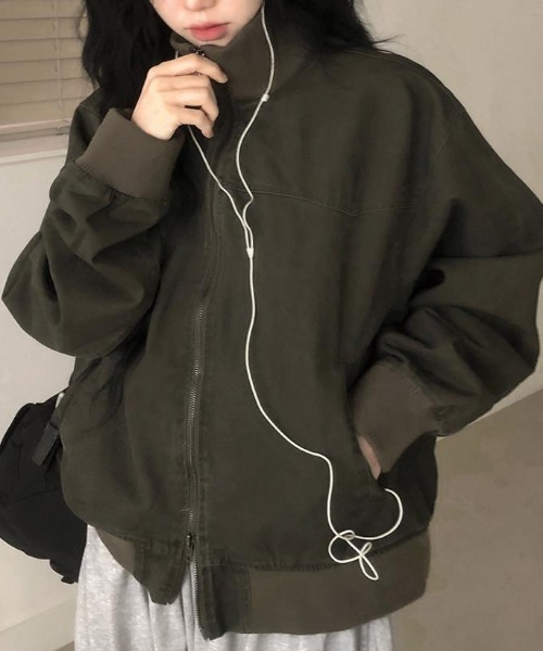 FLINEA（フリネア）の「スタンドカラーリラックスジャケット（スタジャン・レディース・モカ/カーキ・FREE）」の19枚目の写真