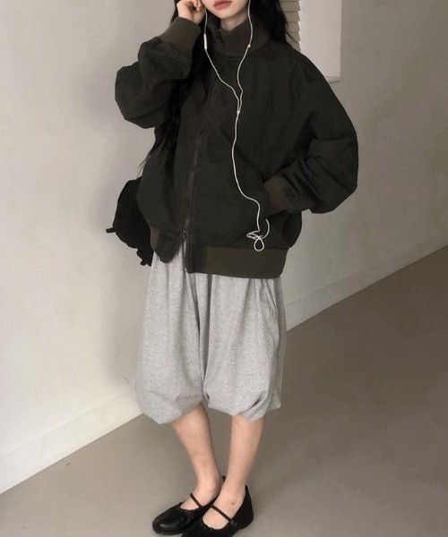 FLINEA（フリネア）の「スタンドカラーリラックスジャケット（スタジャン・レディース・モカ/カーキ・FREE）」の22枚目の写真