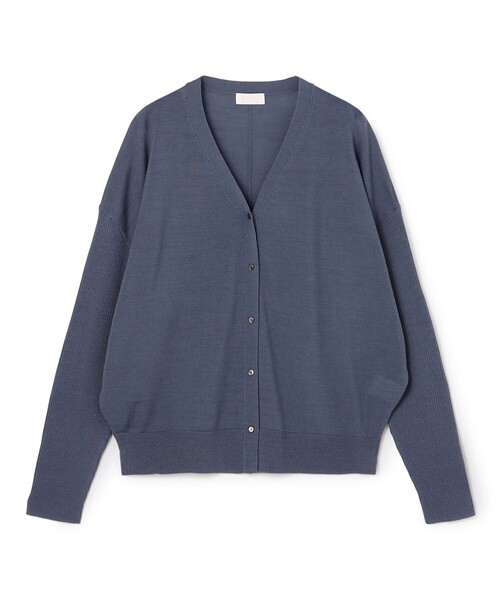 BALLSEY(ボールジィ)の「シルケットウール Vネックカーディガン(カーディガン/ボレロ・レディース・ブルー/グレー/ブラック/ダークブラウン・S)」の1枚目の写真